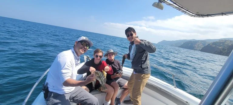 Group fishing trip with catch