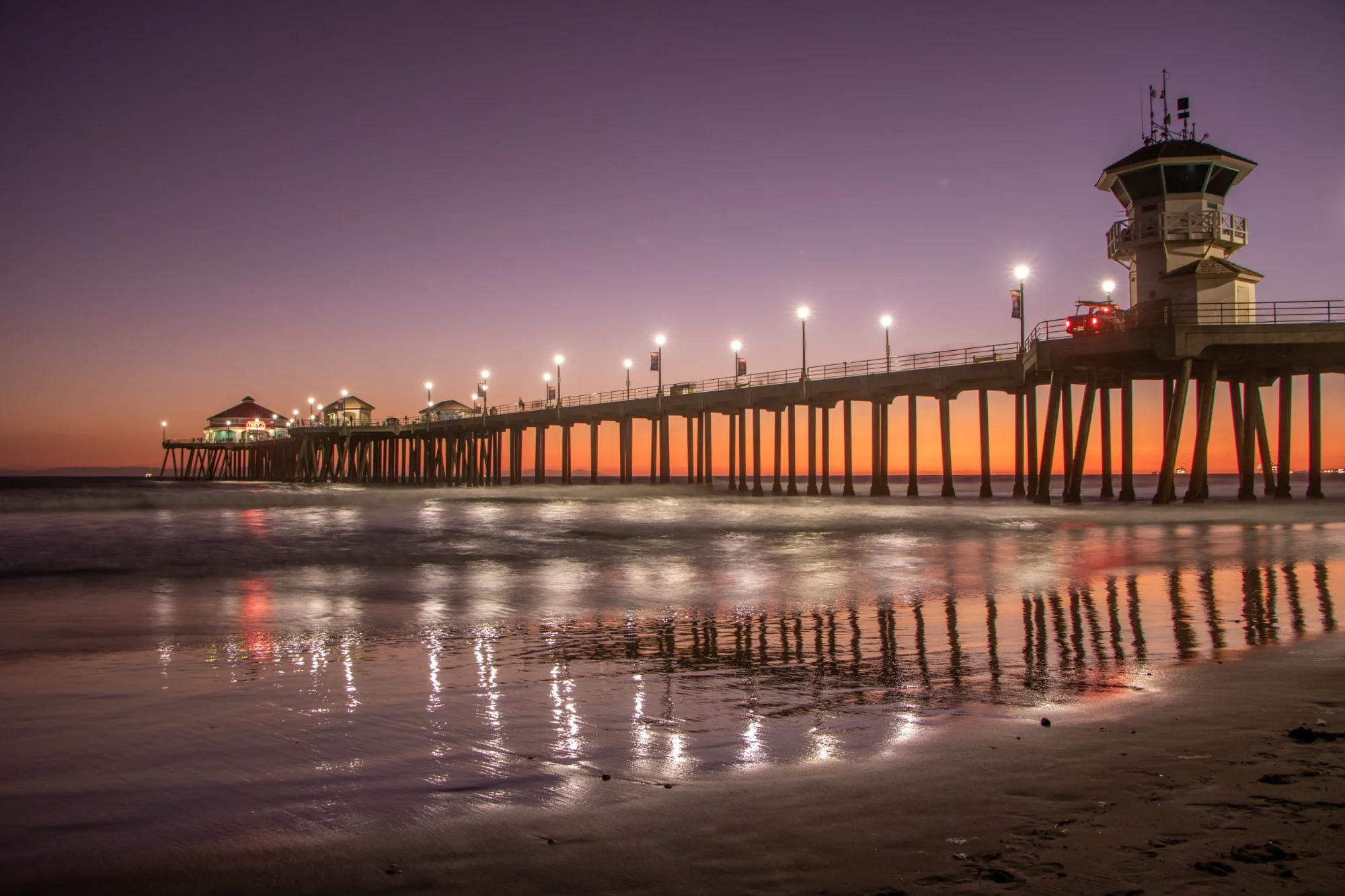 Huntington Beach Pier at sunset