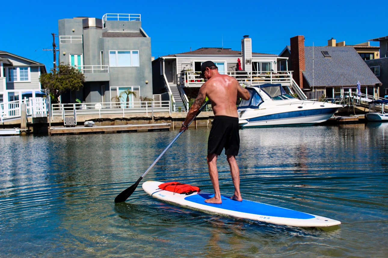 Man paddleboarding